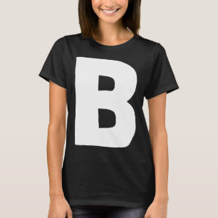 Camiseta Letra B grande y en negrita blanco