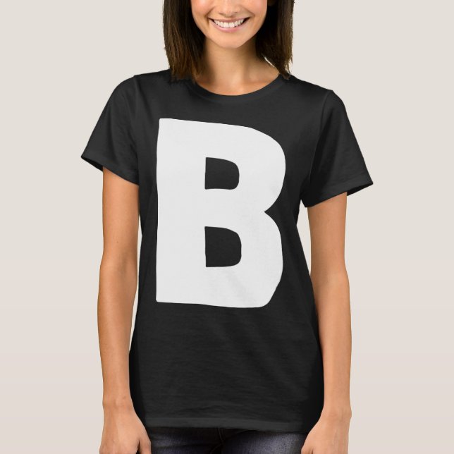 Camiseta Letra B grande y en negrita blanco (Anverso)