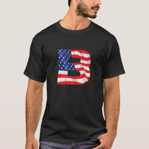 Camiseta Letra B mayúscula Alphabet Estados Unidos Bandera 