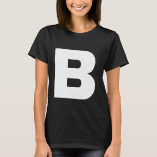 Camiseta Letra B mayúscula Texto negrita blanco sencillo