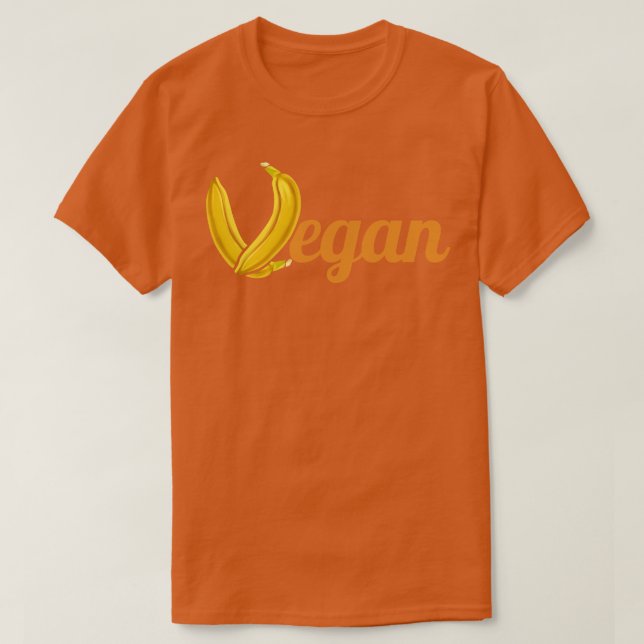 Camiseta Letra banana que forma la letra V del vegano (Diseño del anverso)