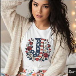 Camiseta Letra Bandera J Rosas Corona Monograma
