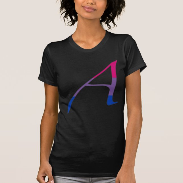 Camiseta Letra bisexual A del "escarlata" del orgullo (Anverso)