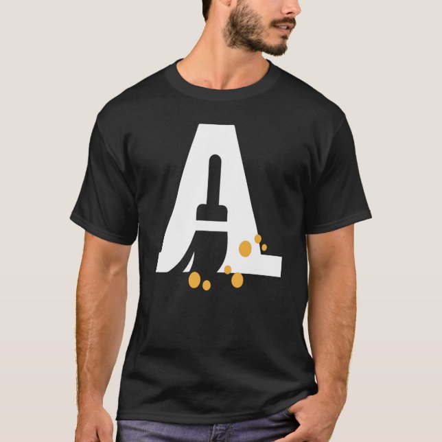 Camiseta Letra blanca grande a alfabeto a mayúscula Espada  (Anverso)