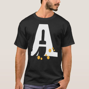 Camiseta Letra blanca grande a alfabeto a mayúscula Espada