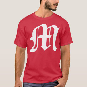Camiseta Letra blanca inicial del inglés M