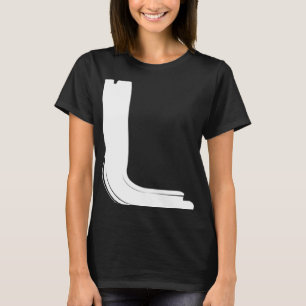 Camiseta Letra blanca negrita creativa L marcador de alfabe