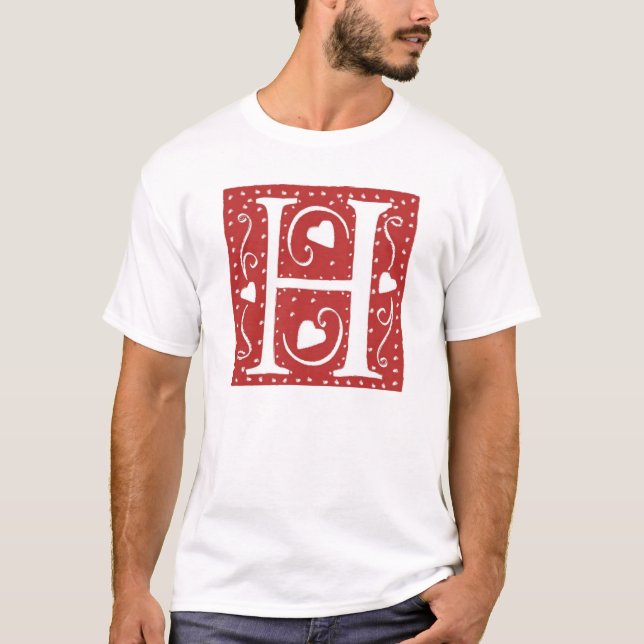 Camiseta Letra boda del corazón H (Anverso)