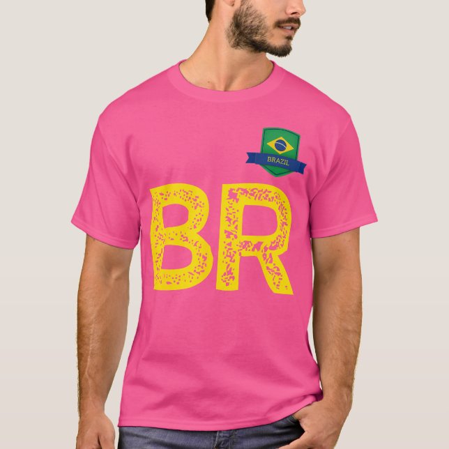 Camiseta Letra brasileña de bandera humana B y letra R Bras (Anverso)