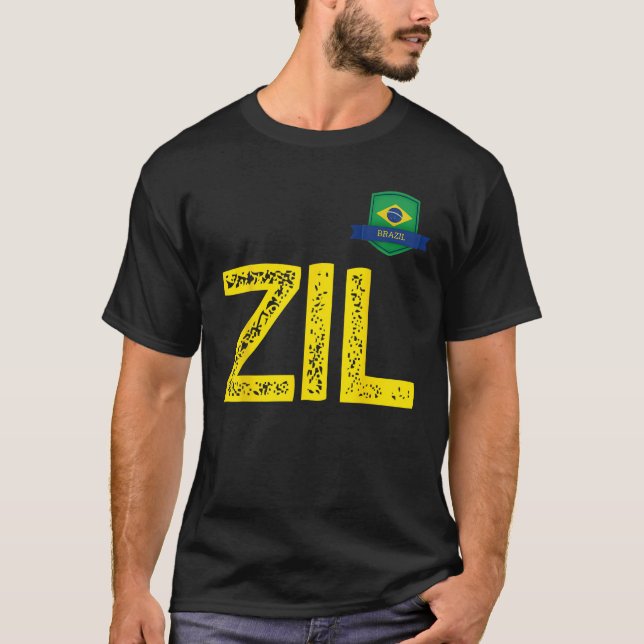 Camiseta Letra brasileña de la bandera humana Z y letras I  (Anverso)