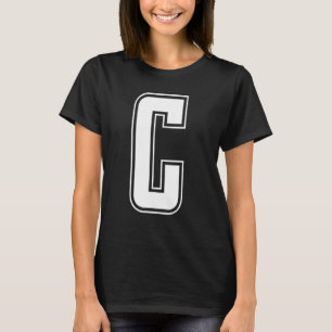 Camiseta Letra C Alfabeto mayúscula inicial porrista Mon
