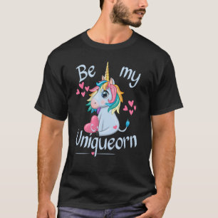 Camiseta Letra C Be my uniqueorn Happy ValentDay Unic