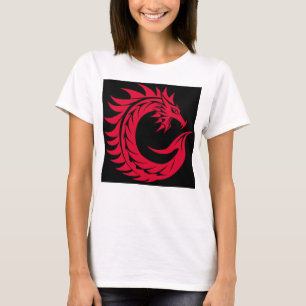 Camiseta Letra C de estilo dragón, alfabeto de dragón, mono