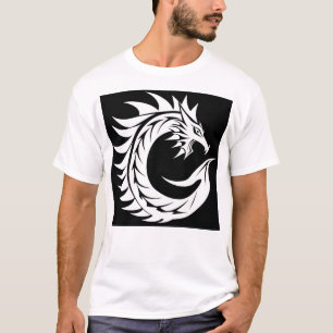 Camiseta Letra C de estilo dragón, alfabeto de dragón, mono