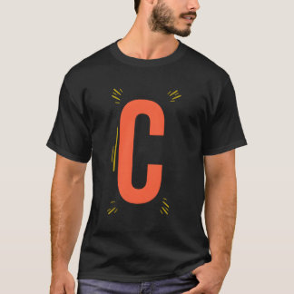 Camiseta Letra C Funny Splashing Doodle Frame