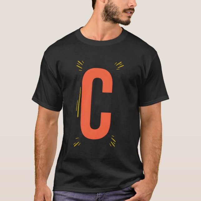 Camiseta Letra C Funny Splashing Doodle Frame (Anverso)