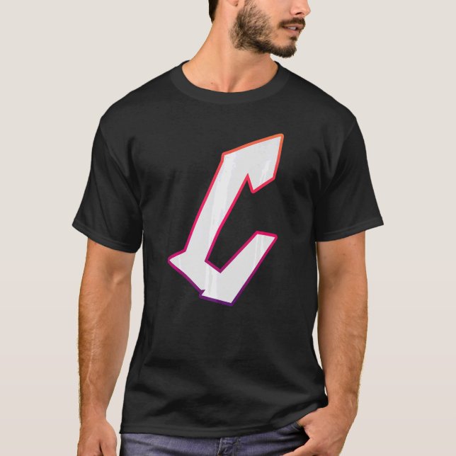 Camiseta Letra C Graffiti Street Letra C Typografía alfa (Anverso)