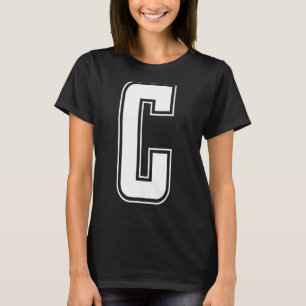 Camiseta Letra C mayúscula Alfabeto Cheerled inicial