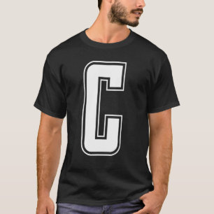 Camiseta Letra C Mayúscula Alfabeto Inicial Porra Monograma