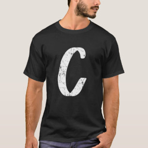 Camiseta Letra C Monograma de alfabeto de mayúscula inicial