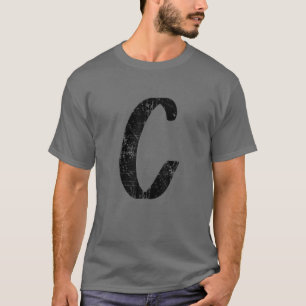 Camiseta Letra C Monograma de alfabeto de mayúscula inicial
