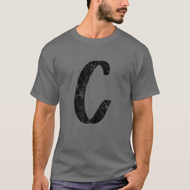 Camiseta Letra C Monograma de alfabeto de mayúscula inicial (Anverso)