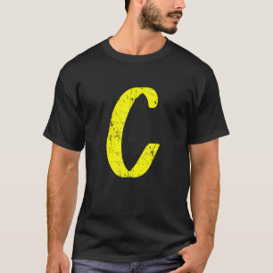 Camiseta Letra C Monograma de alfabeto de mayúscula inicial