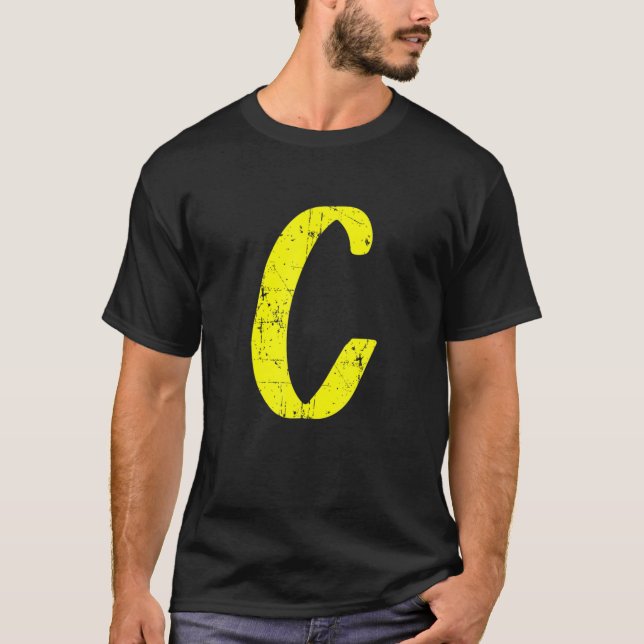 Camiseta Letra C Monograma de alfabeto de mayúscula inicial (Anverso)