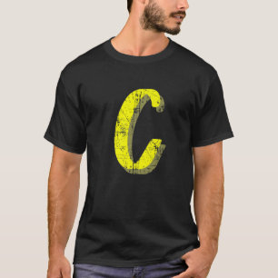 Camiseta Letra C Monograma de alfabeto de mayúscula inicial