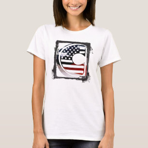 Camiseta Letra C Monograma inicial USA