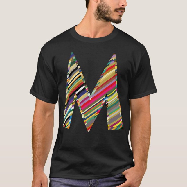Camiseta Letra CAPITAL M multicolor, (Anverso)