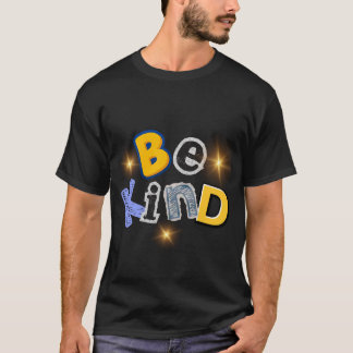 Camiseta Letra colorida be kind tipografía de color