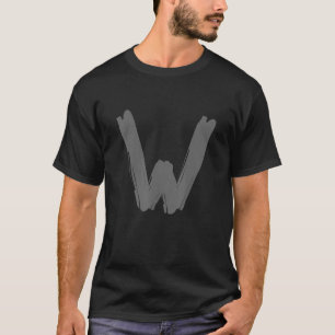 Camiseta Letra creativa negrita gris oscuro W - alfabeto - 
