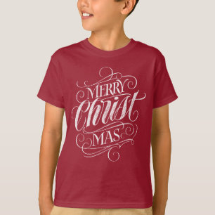 Camiseta Letra cristiana de los Navidades en el tablero de 