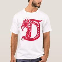 Letra D de estilo dragón, alfabeto de dragón, mono