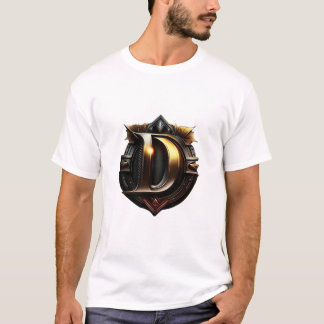 Camiseta Letra "D" dorada vintage