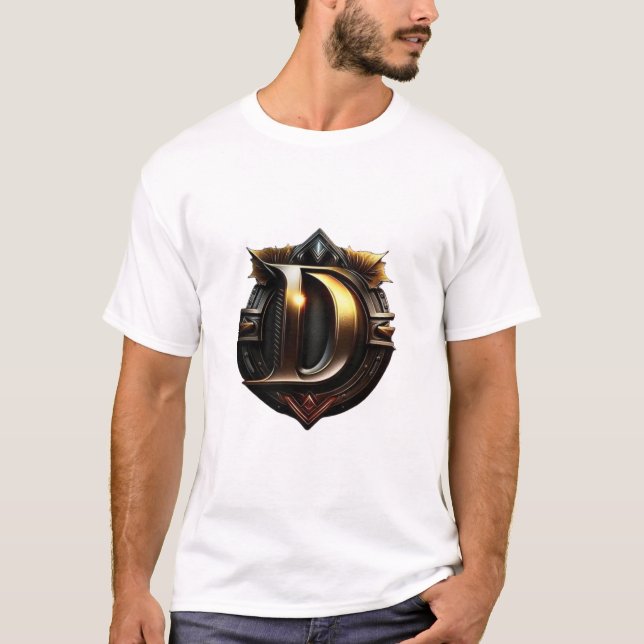Camiseta Letra "D" dorada vintage (Anverso)
