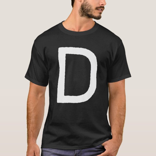 Camiseta Letra D Hombres Mujeres Monograma Retro Gráfico In (Anverso)
