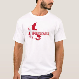 Camiseta Letra danesa moderna danesa recuerdo de la bandera