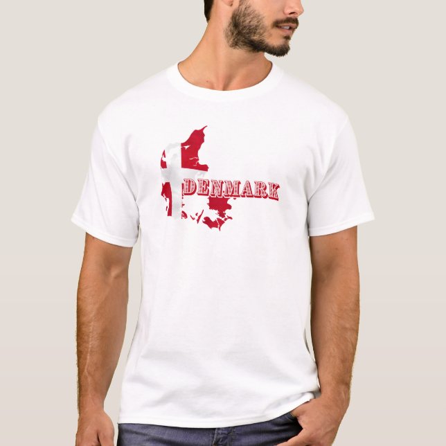 Camiseta Letra danesa moderna danesa recuerdo de la bandera (Anverso)
