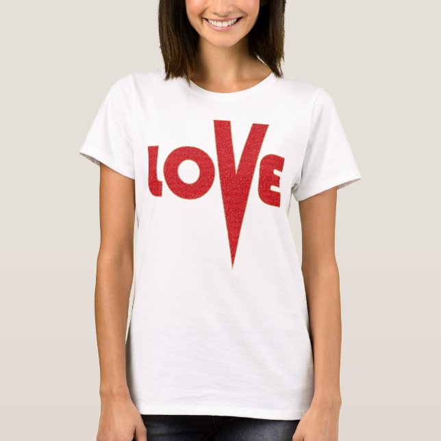 Camiseta Letra de amor Art High V Red And Gold Purpurina (Anverso)