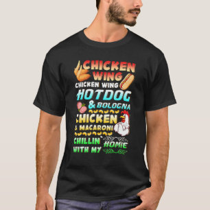 Camiseta Letra de canción viral de ala de pollo Hot Dog y m