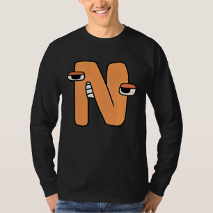 Camiseta Letra de emoción N Alfabeto Lore para niños, niñas