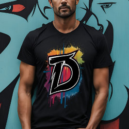 Camiseta Letra de estilo graffiti "D" Personalizable monogr