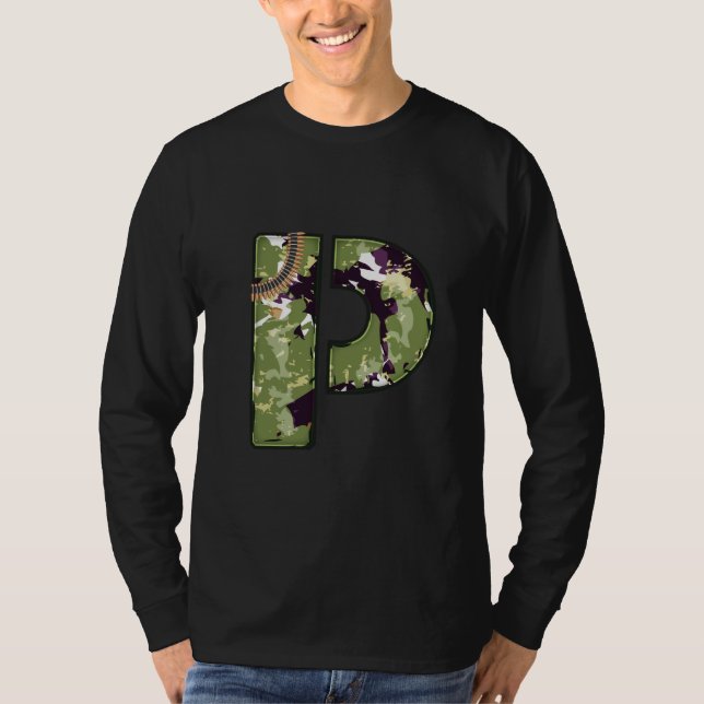 Camiseta Letra de estilo militar de P (Anverso)