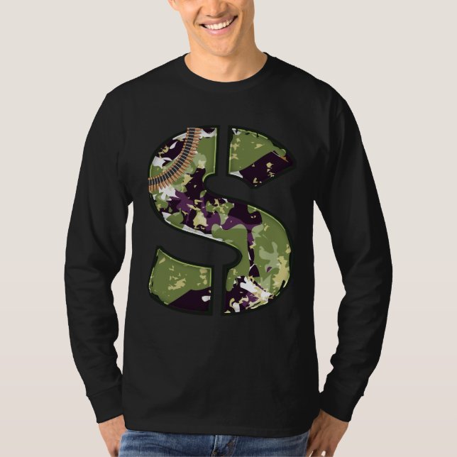 Camiseta Letra de estilo militar de S (Anverso)