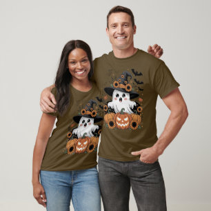 Camiseta Letra de fantasma de Halloween lindo 