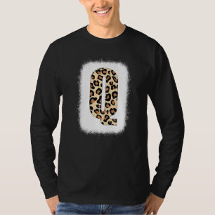 Camiseta Letra de impresión Cheetah Q Letra inicial Q Leopa
