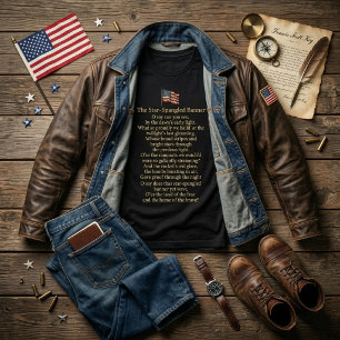 Camiseta Letra de La Bandera Estrellada