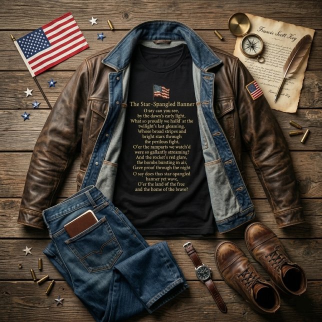 Camiseta Letra de La Bandera Estrellada  (Subido por el creador)